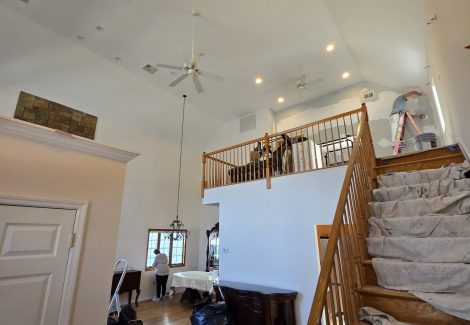 During White Entry & Living Room Painting Staten Island