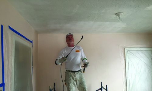 Popcorn ceiling preparation