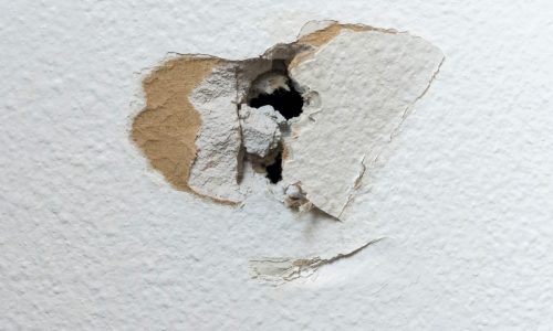 Hole in White Drywall