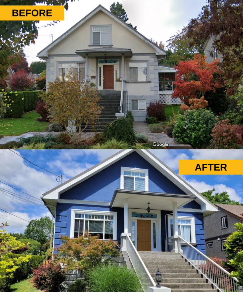 before and after painting your home exterior