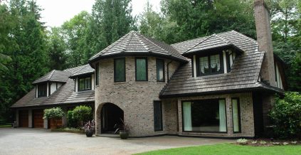 Residential Exterior Trim Painted On Stone Home ...