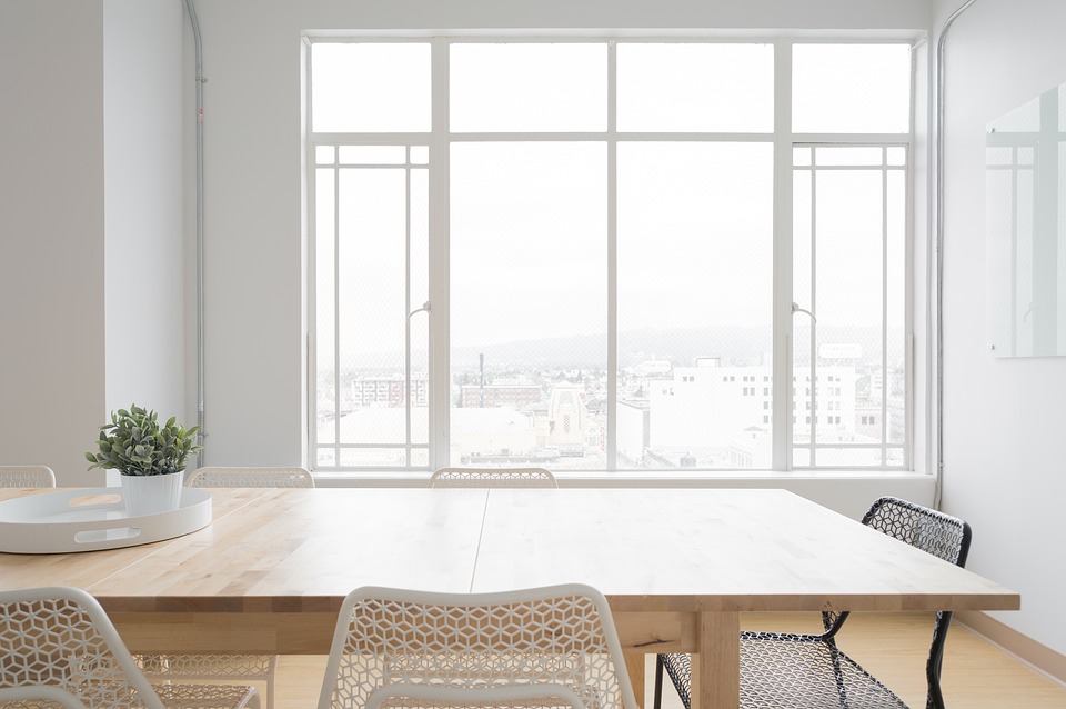 white dining room