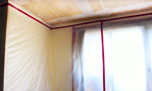 Popcorn ceiling removal services prepared room