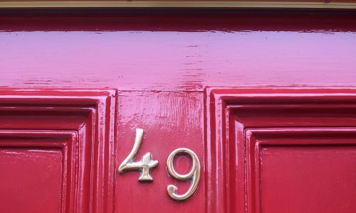 red front door
