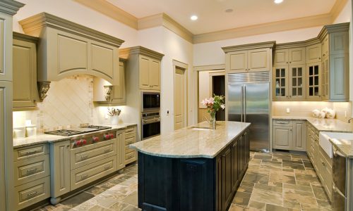 Kitchen Cabinets Painted Teal and White