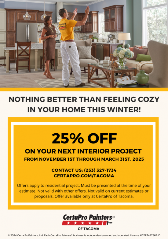 25% off interior project as long as completed by March 31, 2025