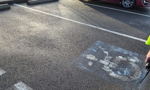 Worn Parking Space Markings