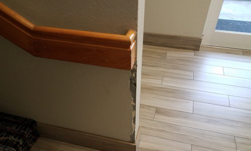 before and after of refurbished railing