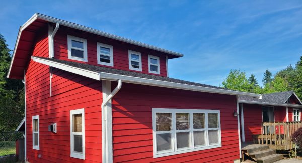 red siding home exterior