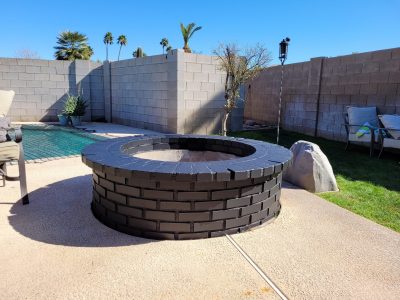 exterior painting for brick firepit