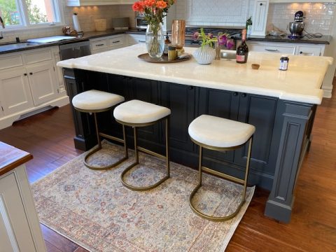 navy kitchen island