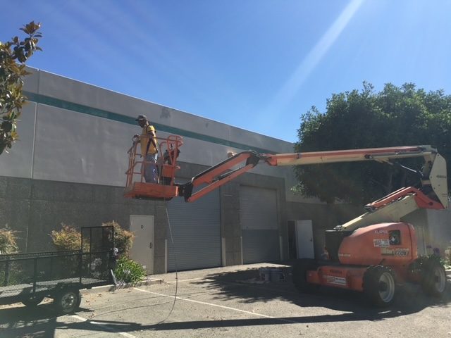 Exterior Side Progress of Painted Warehouse in Camarillo, CA by CertaPro Preview Image 2