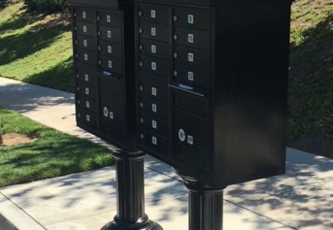Front Angle of Black Painted HOA Community Mailboxes in Moorpark, CA by CertaPro