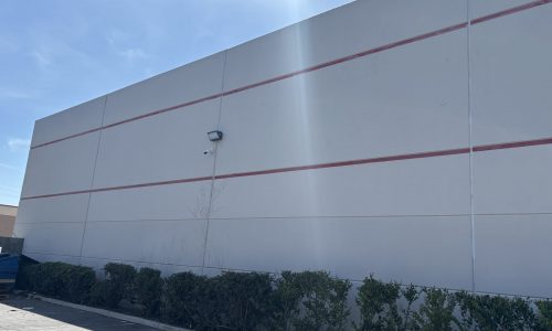 Red Lines Wrapped Around Building