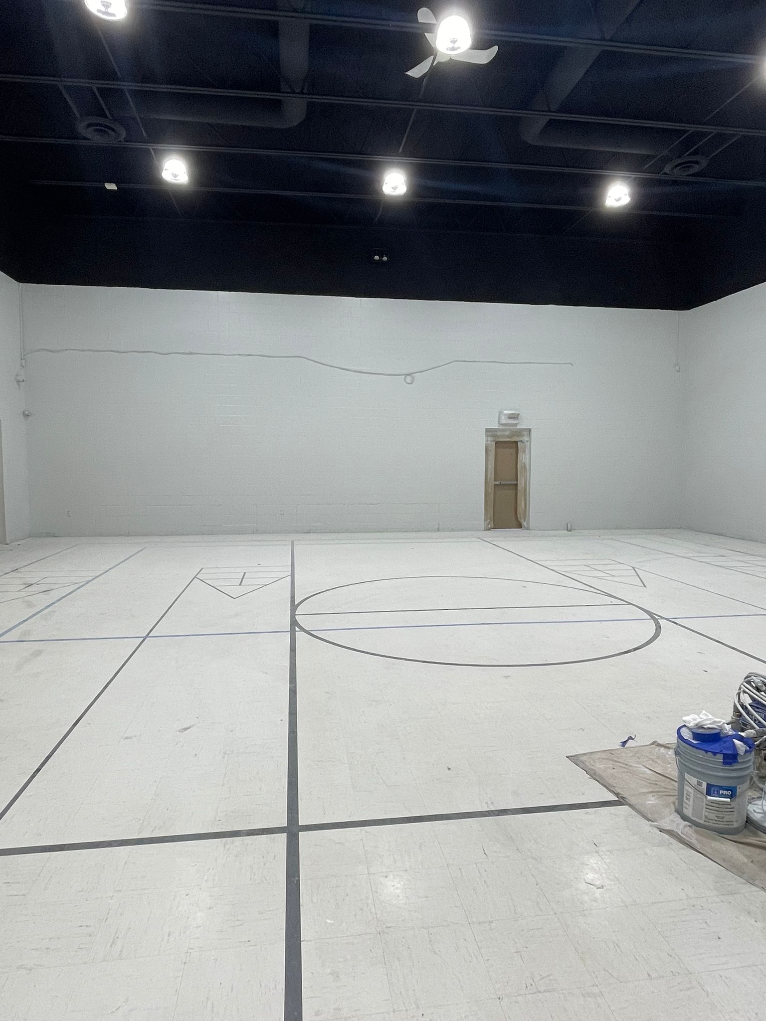 gymnasium interior after painting