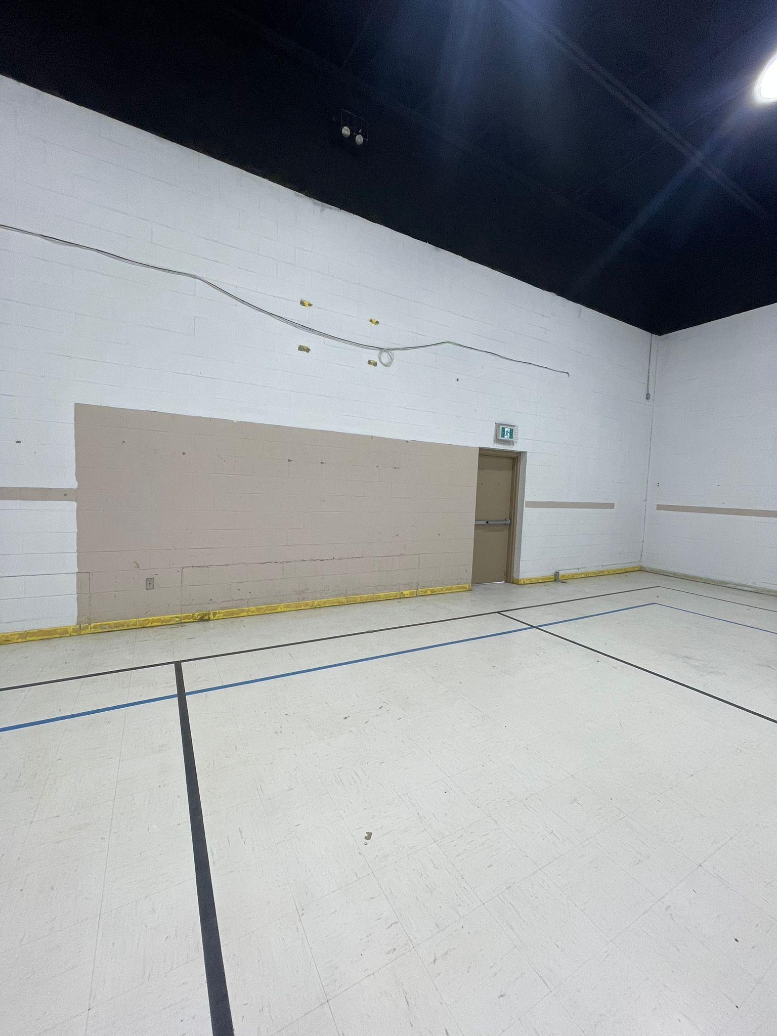 gymnasium interior before painting