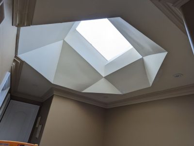 interior skylight after repair and painting