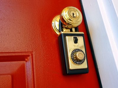 Exterior door and lock