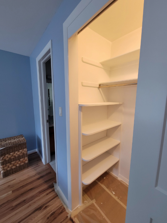 A closet being prepared to be painted