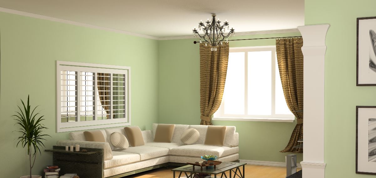 light green painted room