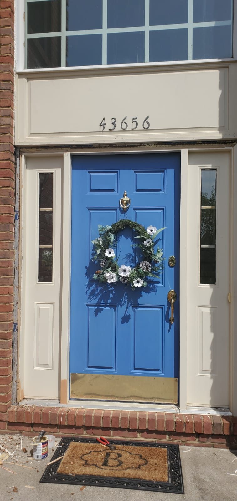 blue painted front door