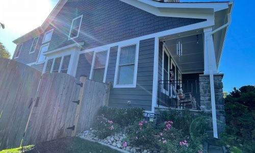 Side Paneling Repainted Gray of a Falls Church House