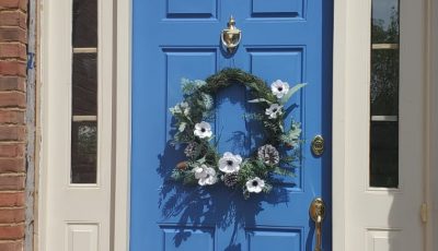 blue painted front door