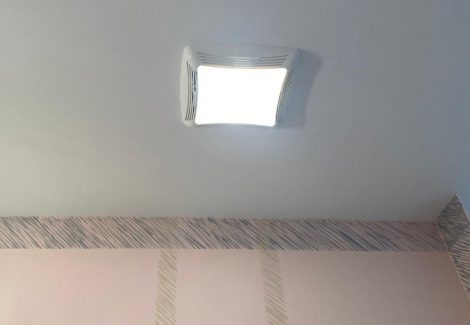 Ceiling repair in progress