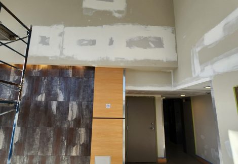 During Commercial Drywall Repair and Painting