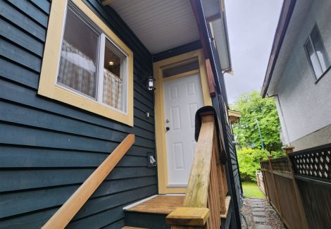 Side of Home House Painting Blue Exterior East Vancouver