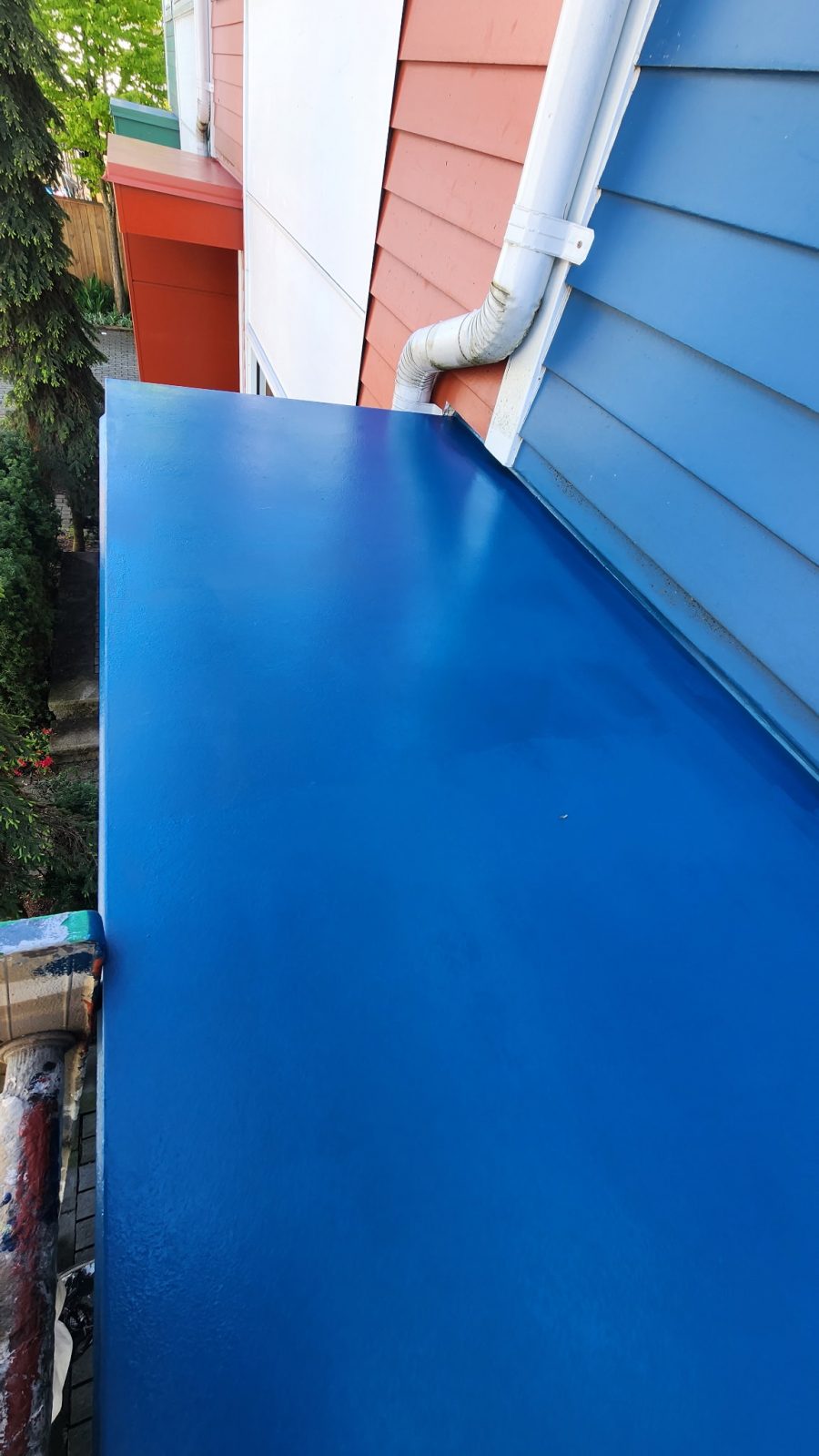 Bright Blue Townhome Exterior Painting Preview Image 3