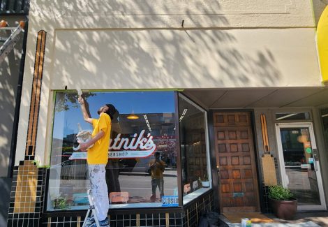 During Barber Shop Exterior Painting