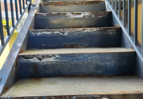 Before Exterior Commercial Stairs Painting