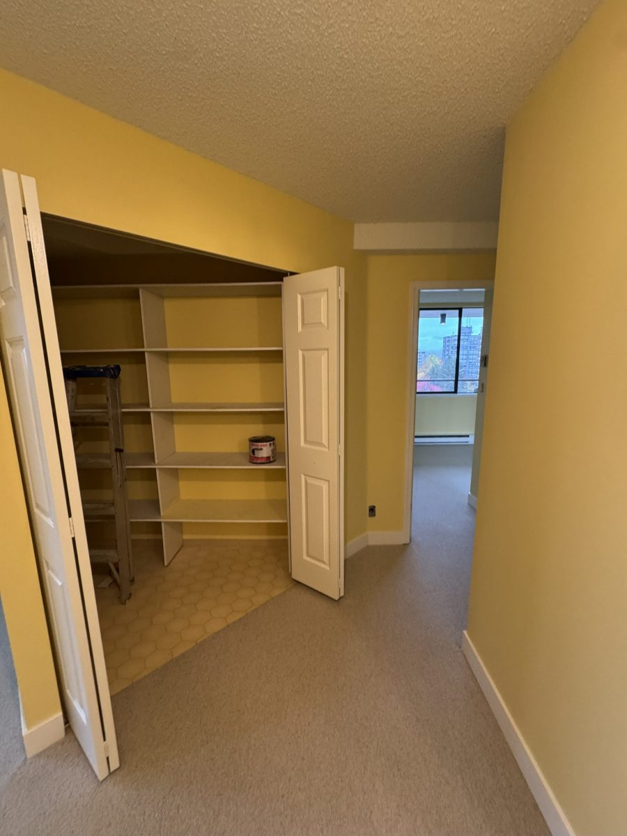 Hallway and Closet Yellow Interior House Painting Kerrisdale, BC Preview Image 3