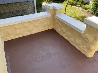 Burgundy Porch Concrete Painting Vancovuer, BC