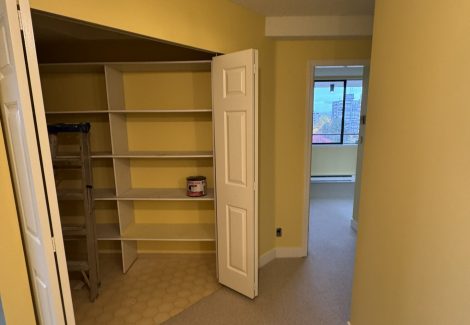 Hallway and Closet Yellow Interior House Painting Kerrisdale, BC