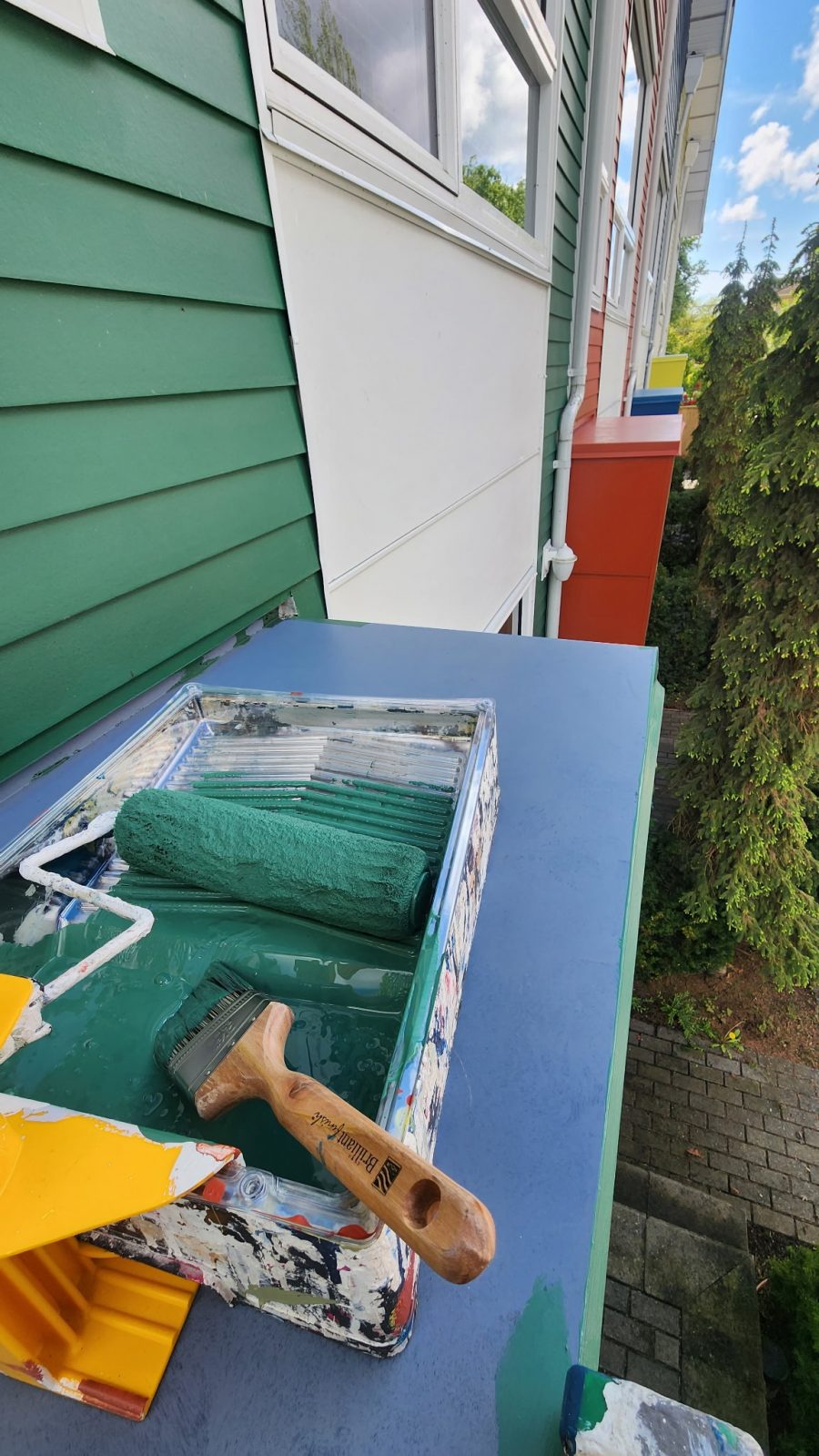 Green Townhome Exterior Painting Preview Image 4