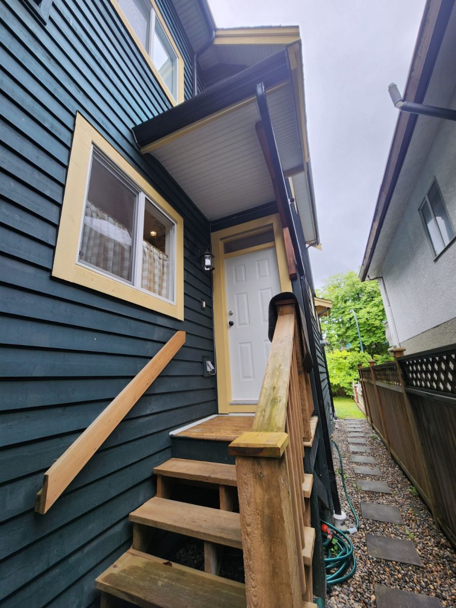 Side of Home House Painting Blue Exterior East Vancouver Preview Image 3