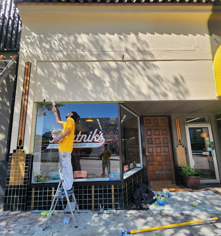 During Barber Shop Exterior Painting Preview Image 1