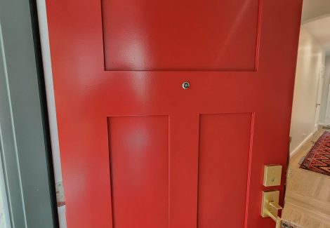 Red Front Door Professionally Painted