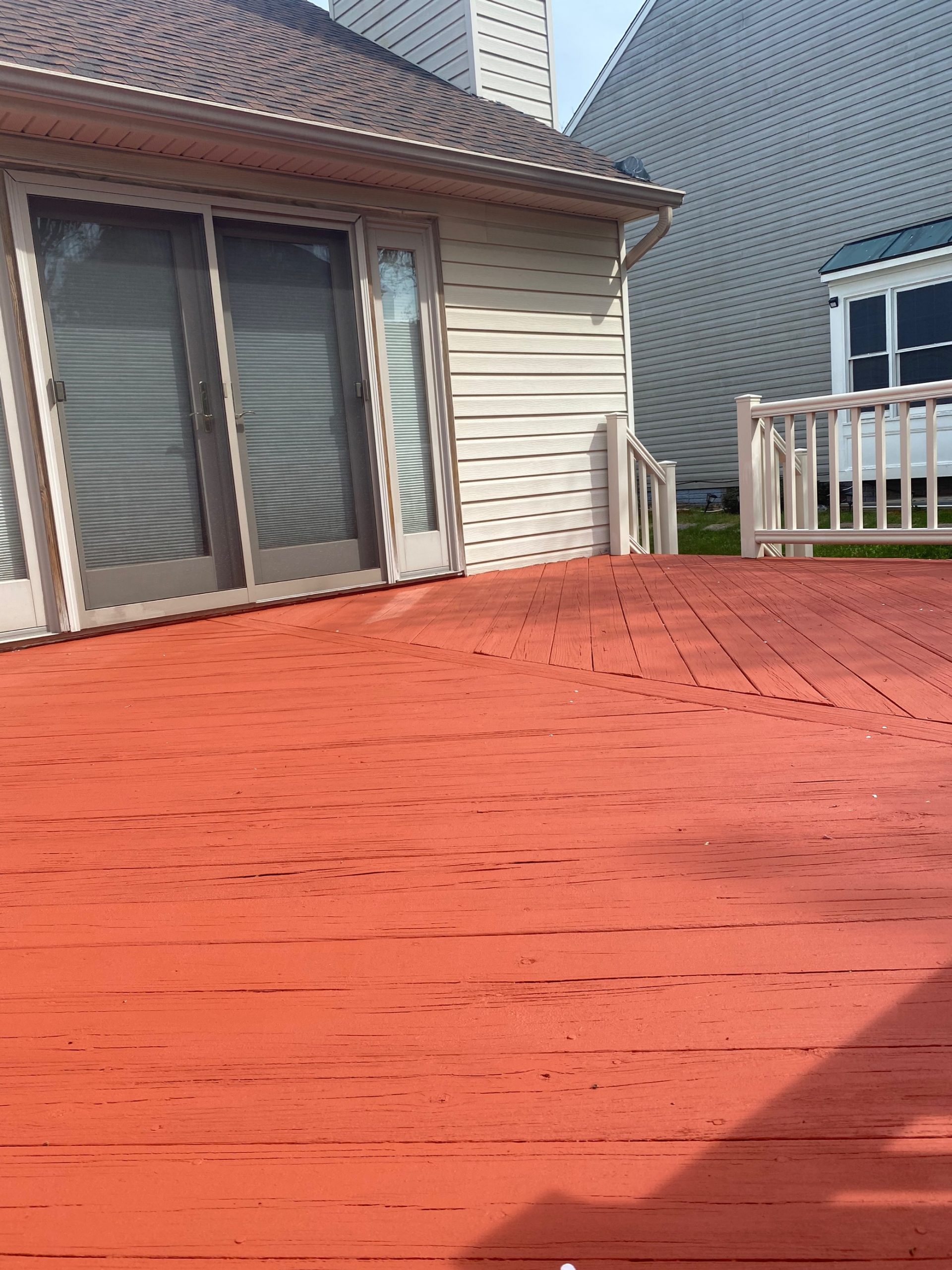 Deck repainted back to its original red color