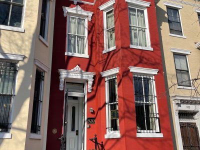 Red Exterior Paint of Row House