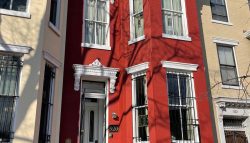 Red Exterior Paint of Row House