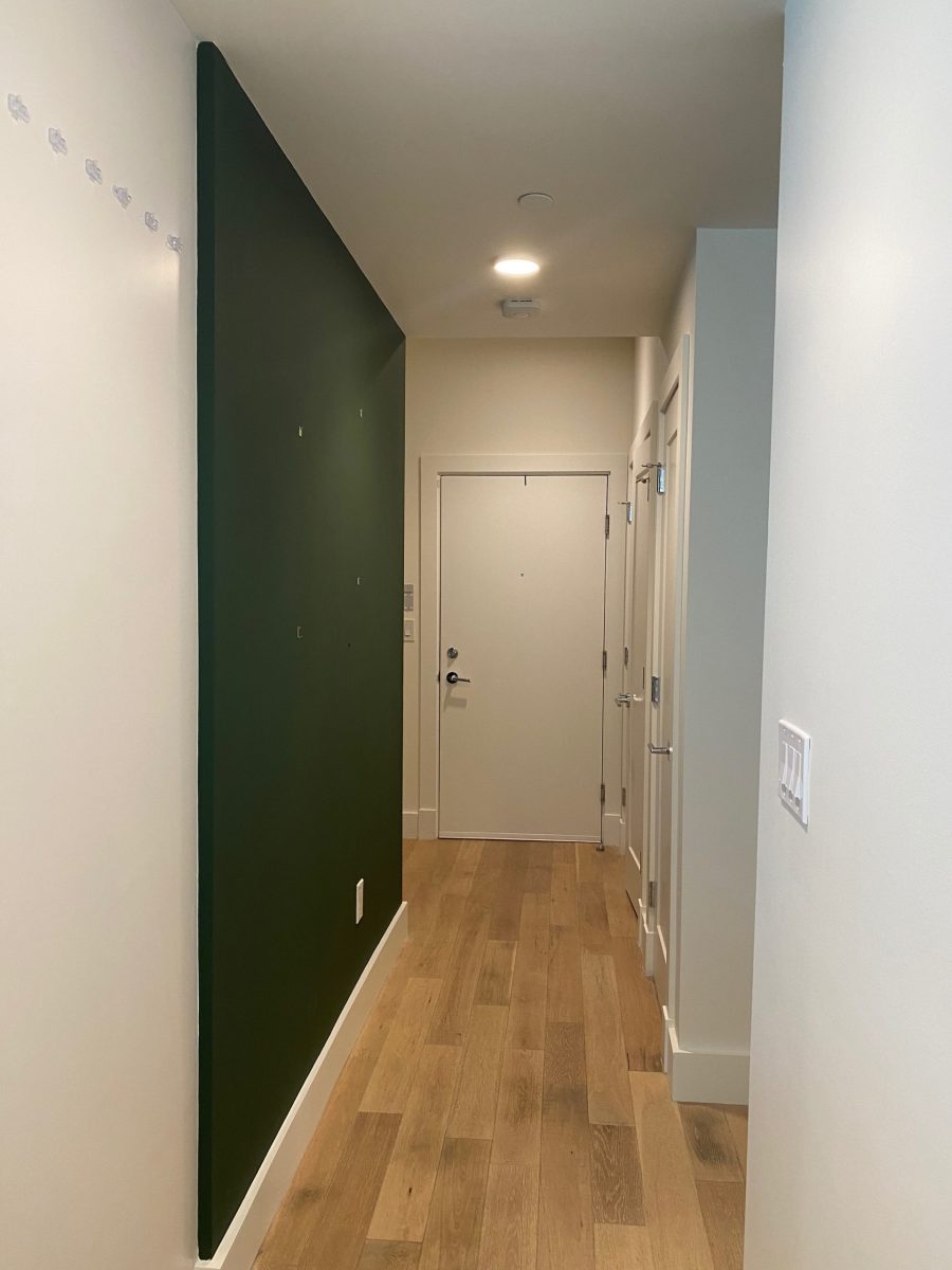 Apartment Makeover with a dark green wall accent Preview Image 2
