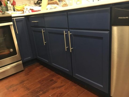 Cabinets Repainted Blue