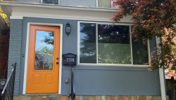 Exterior House Painting with Orange Door