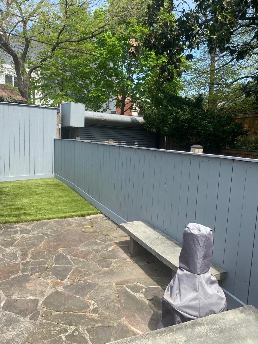 Repainted Backyard Fence with a gray color Preview Image 1