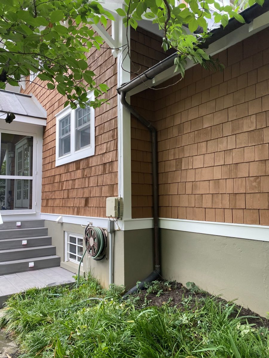 side of house with cedar shake siding and white trim Preview Image 4