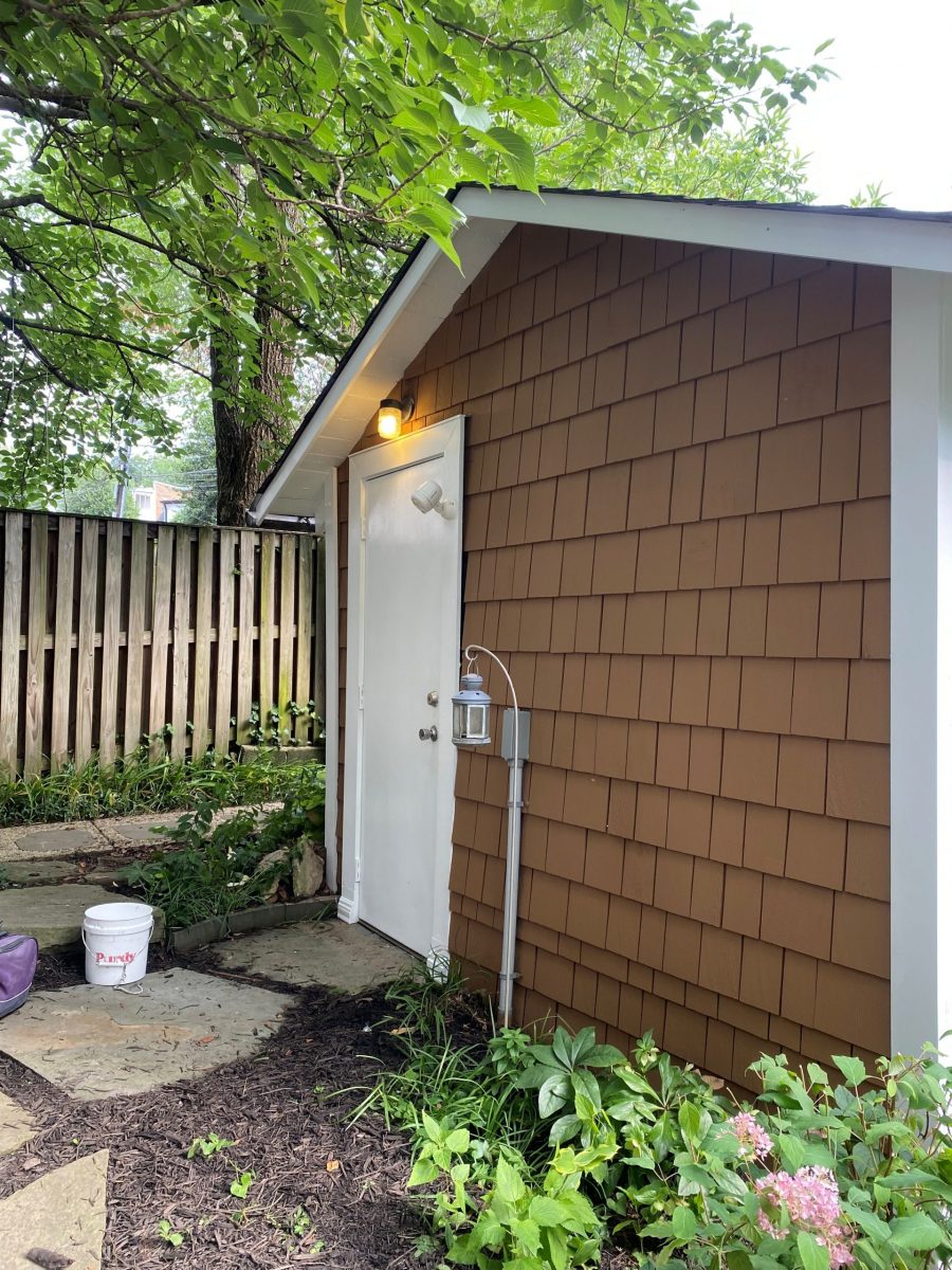 side of house with cedar shake siding and white trim Preview Image 3