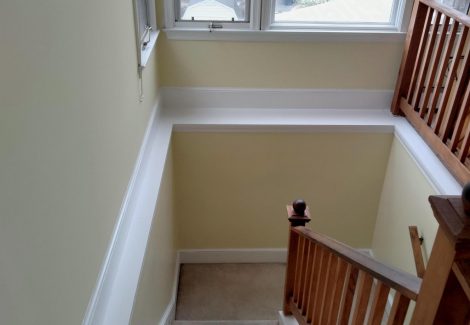 Interior Painting of Barely Yellow color of stairway